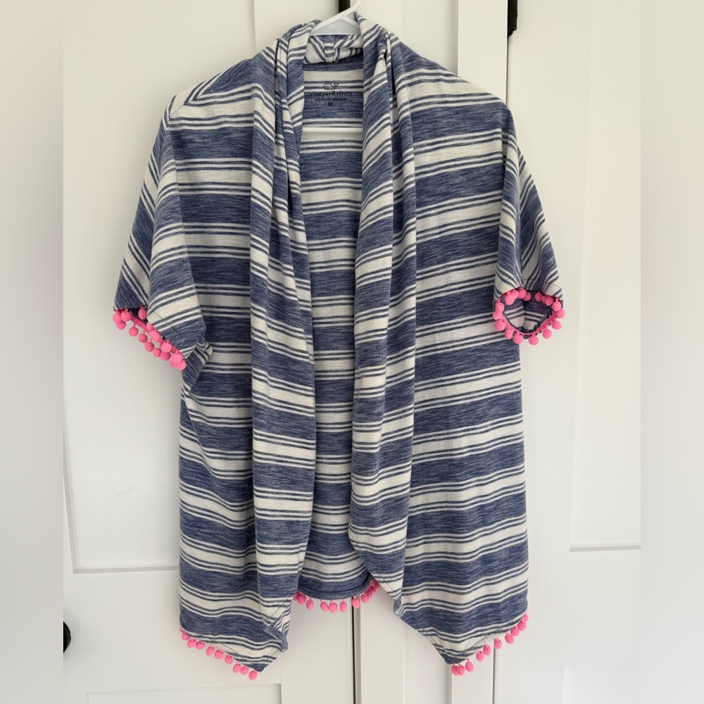 Vineyard Vines Open Cardigan with Pom Poms
